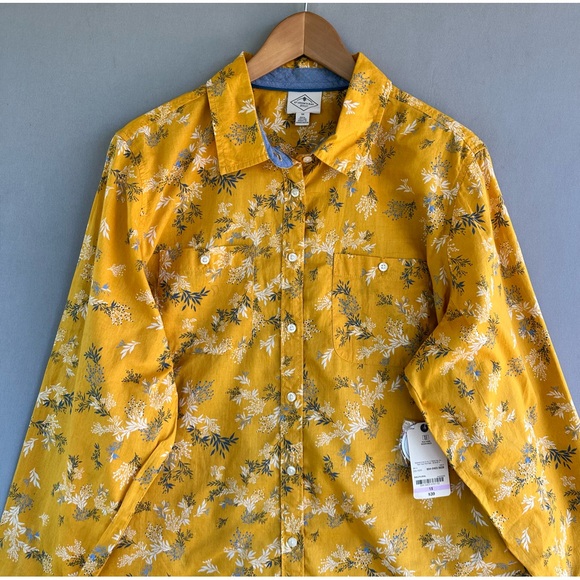 🎉5 for $40🎉 NWT St.john Bay Button Down Shirt Top Blouse Size 1X Floral - Picture 3 of 11